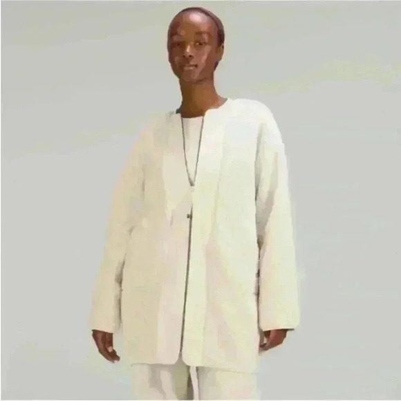 Lululemon Collarless Textured Fleece Full Zip
Jacket White Opal Size 4 EUC! - Picture 2 of 11